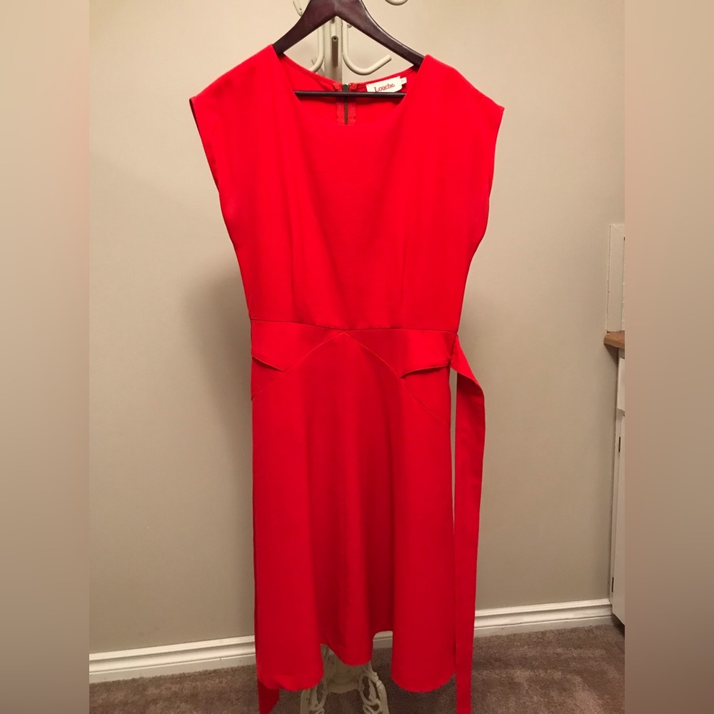 Louche vintage red cocktail dress, size 14 (L).